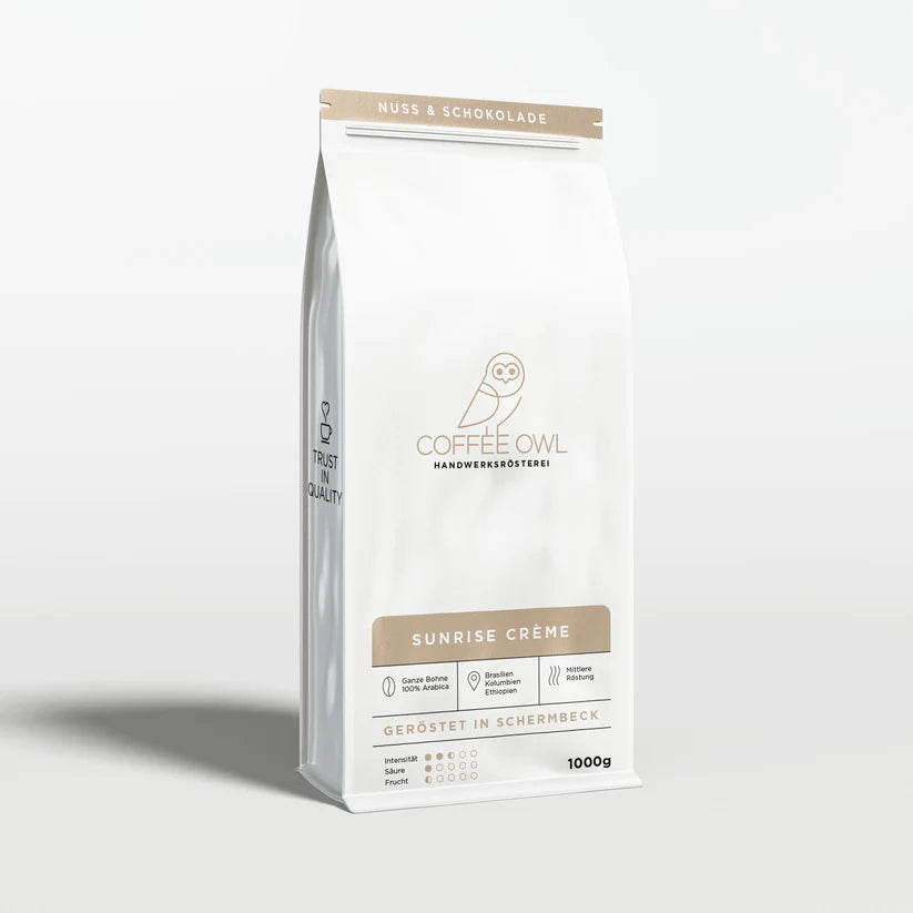 1000g SUNRISE CRÈME - 100% ARABICA KAFFEEBOHNEN BLEND - COFFEE OWL