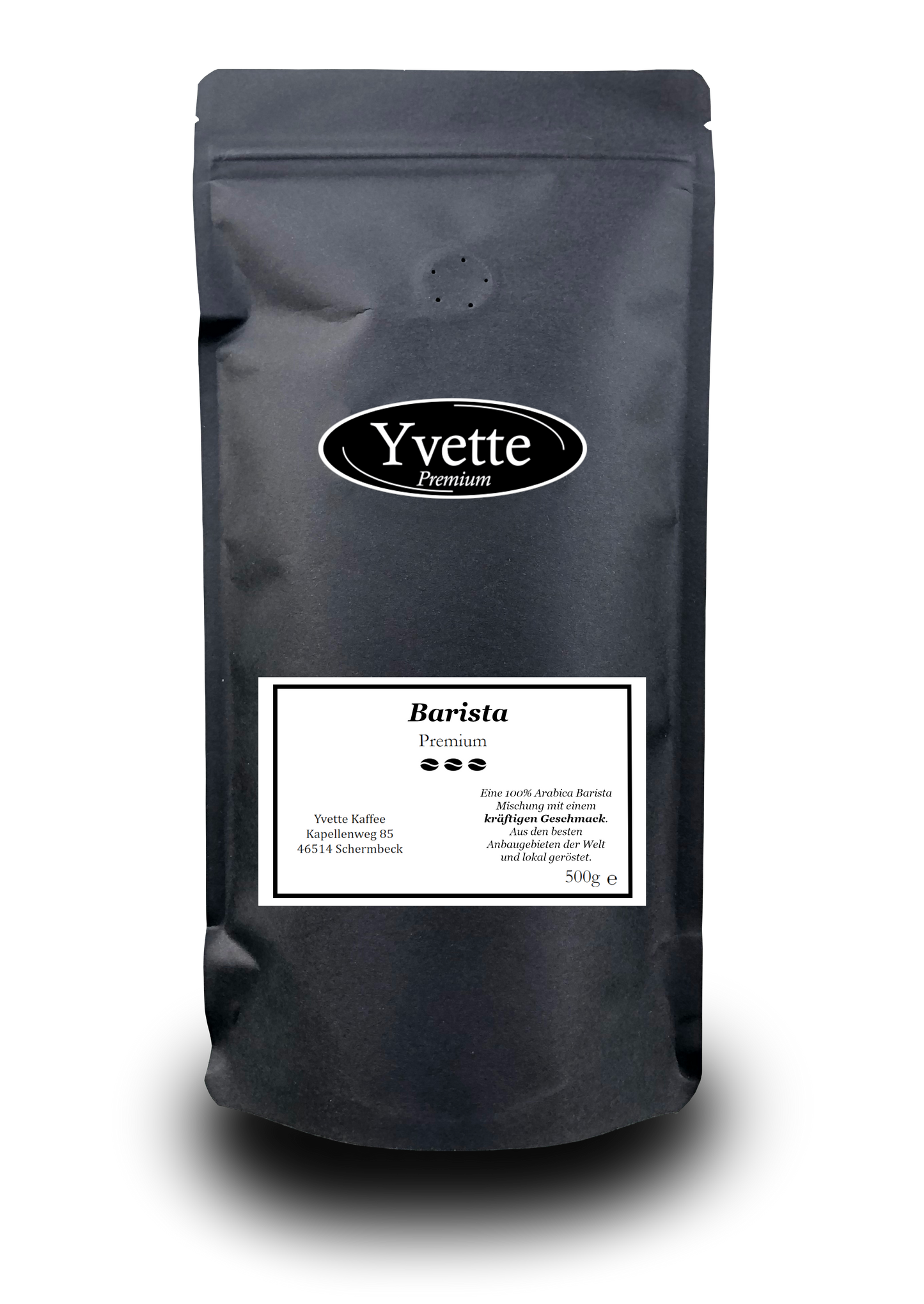 Yvette Premium Barista ganze Bohne 500g - Intensität 3/3