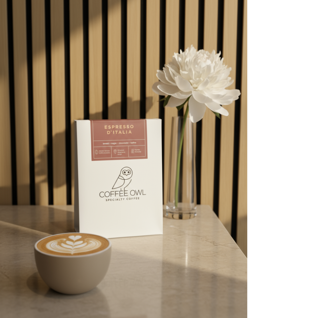 250g ESPRESSO D'ITALIA - 100% ARABICA KAFFEEBOHNEN BLEND - COFFEE OWL