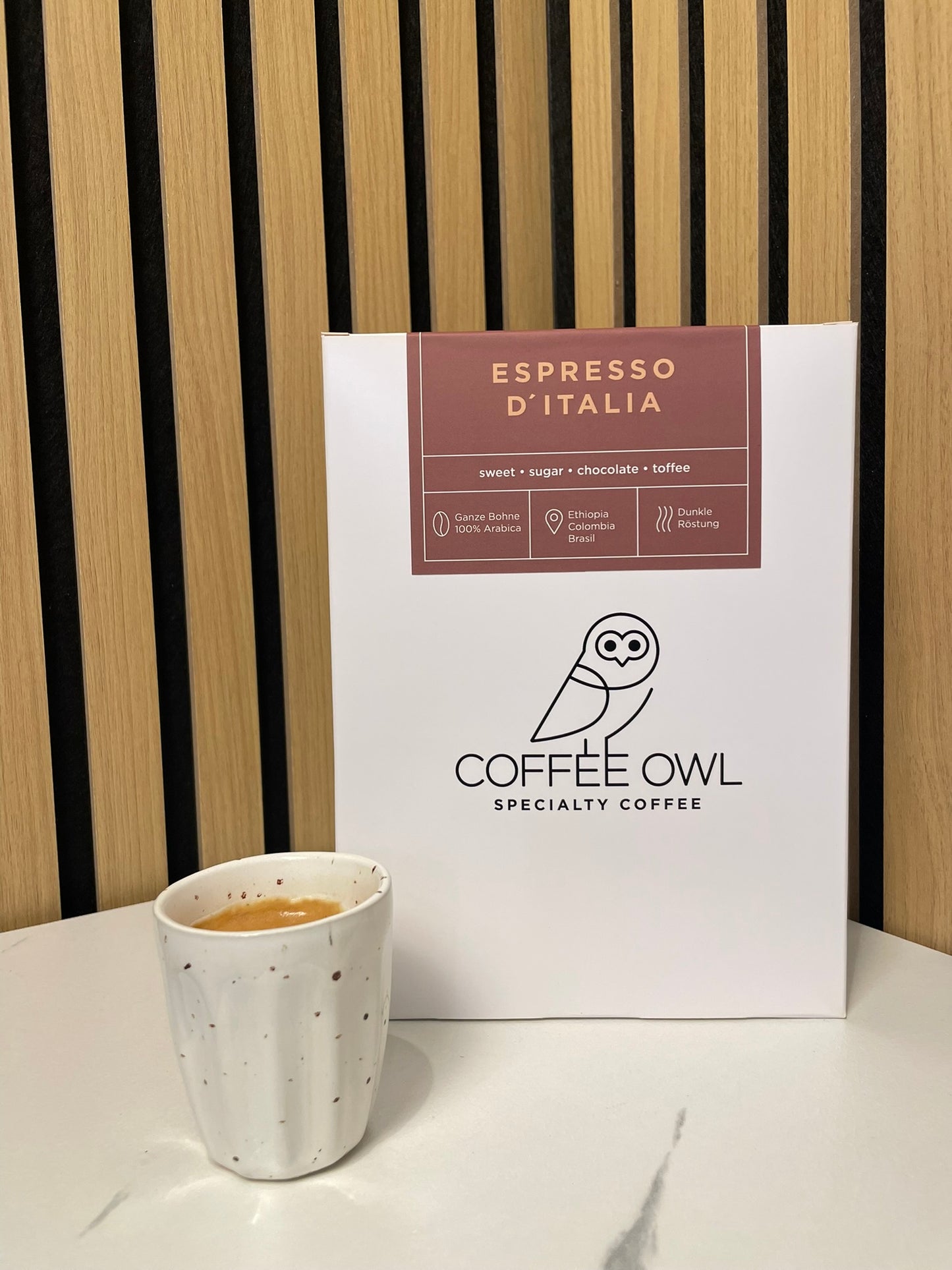 250g ESPRESSO D'ITALIA - 100% ARABICA KAFFEEBOHNEN BLEND - COFFEE OWL