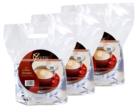 Yvette 300 günstige Kaffeepads Vorratspack Maxipack 300 Stück – 12x 25 Pads (Kaffee, crema mit vollem Geschmack), geeignet für Senseo Maschinen