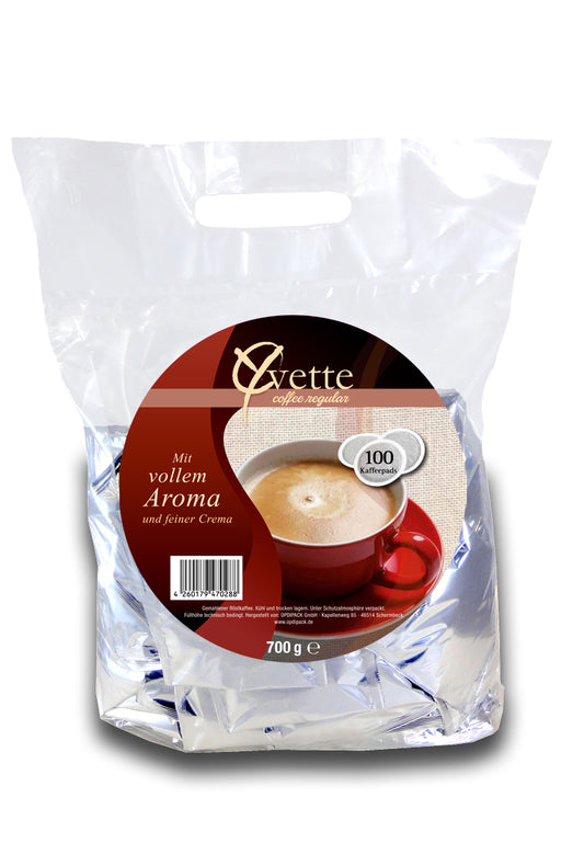 Yvette Kaffeepads Vorratspack Maxipack 100 Stück – 4x 25 Pads (Kaffee, crema mit vollem Geschmack), geeignet für Senseo Maschinen